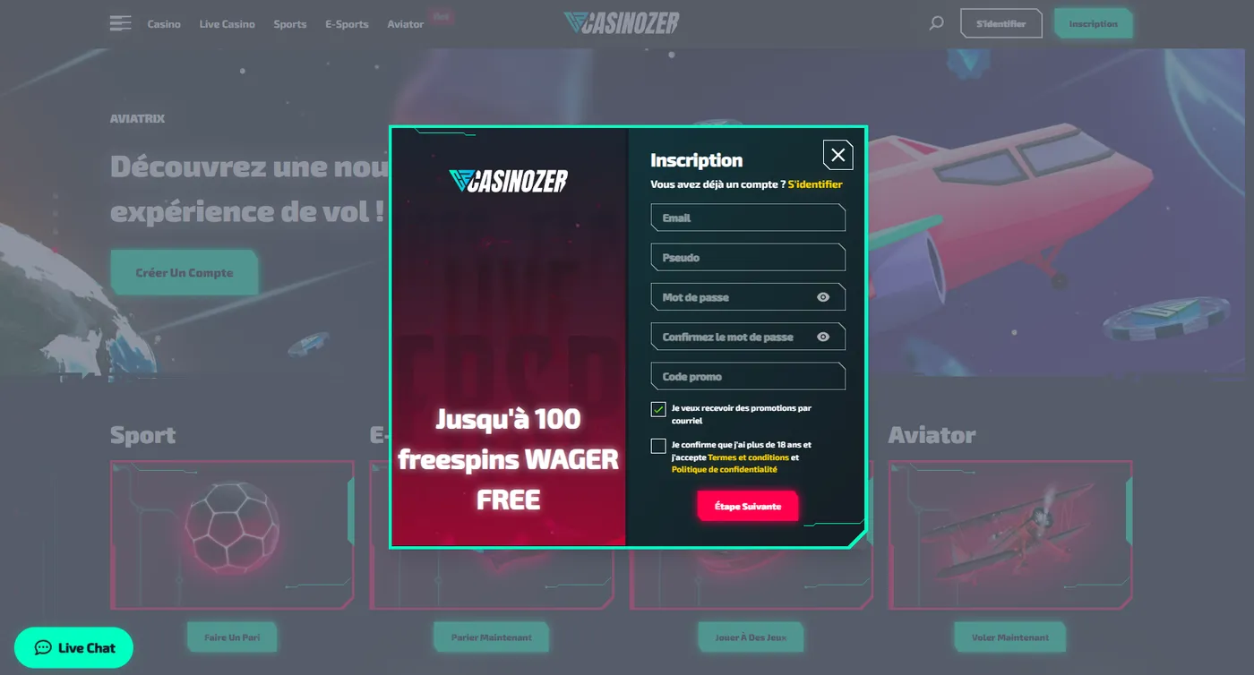 Casinozer connexion et accès au compte